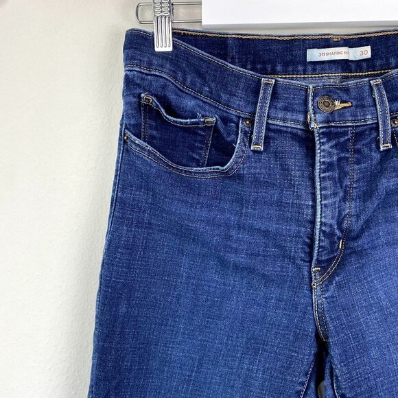 Levi's 311 Shaping Skinny Dark Distressed Jeans 30 - Picture 4 of 10